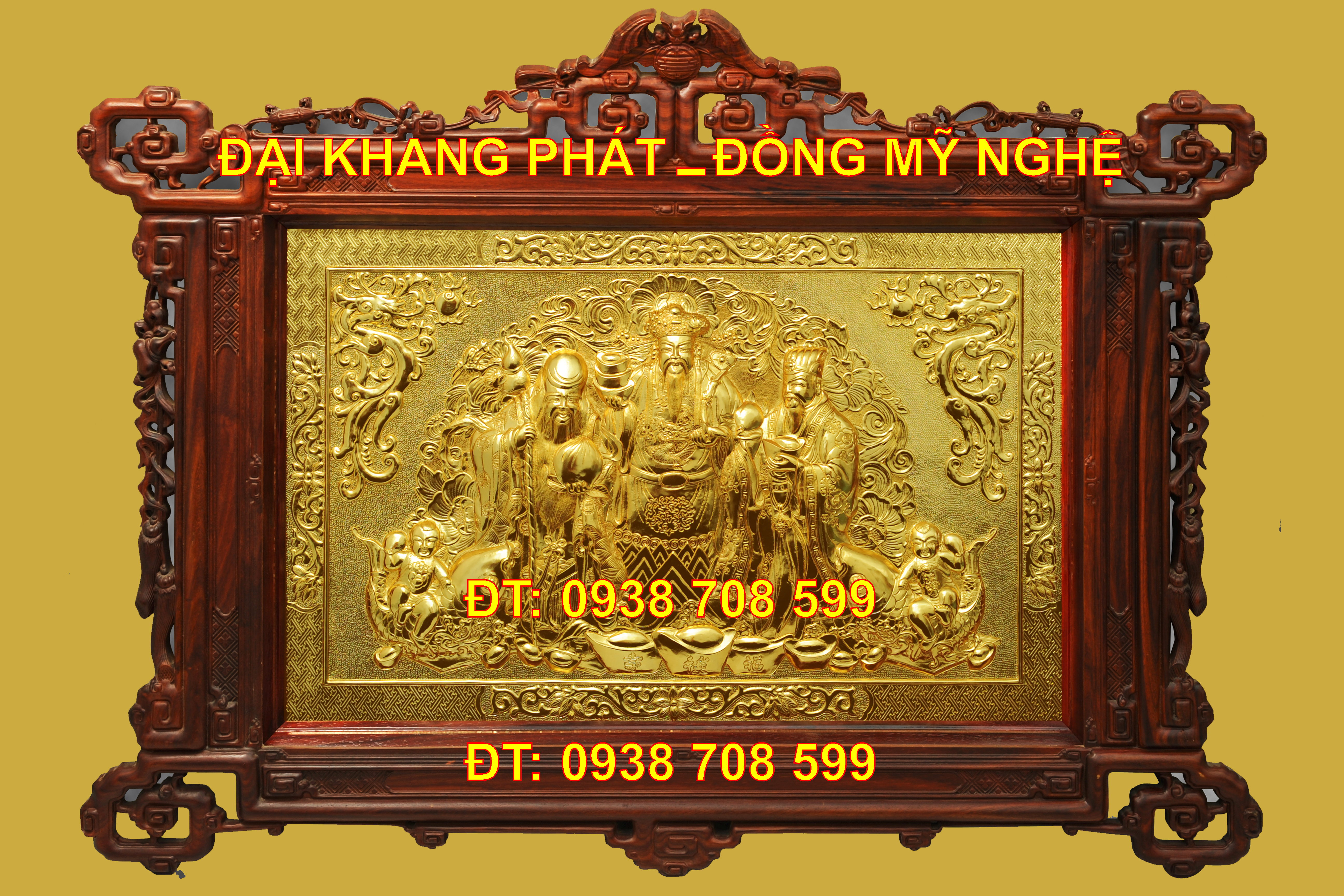 Tranh đồng PHÚC LỘC THỌ